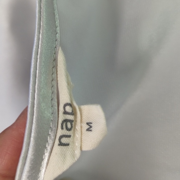 Nap Asymmetrical Hem Square Neckline Satin Slip Dress Gray M leisure luxury - Picture 7 of 9